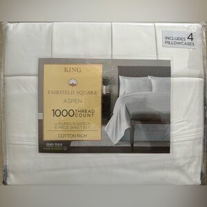 Fairfield Square Aspen King Size White Bedding Set